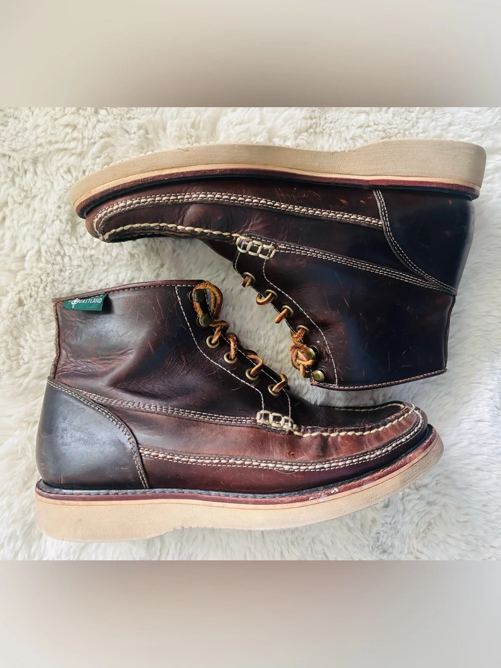 Eastland Belgrade 1955 Moc-Toe Boots in Dark Brown Leather Size: 8.5